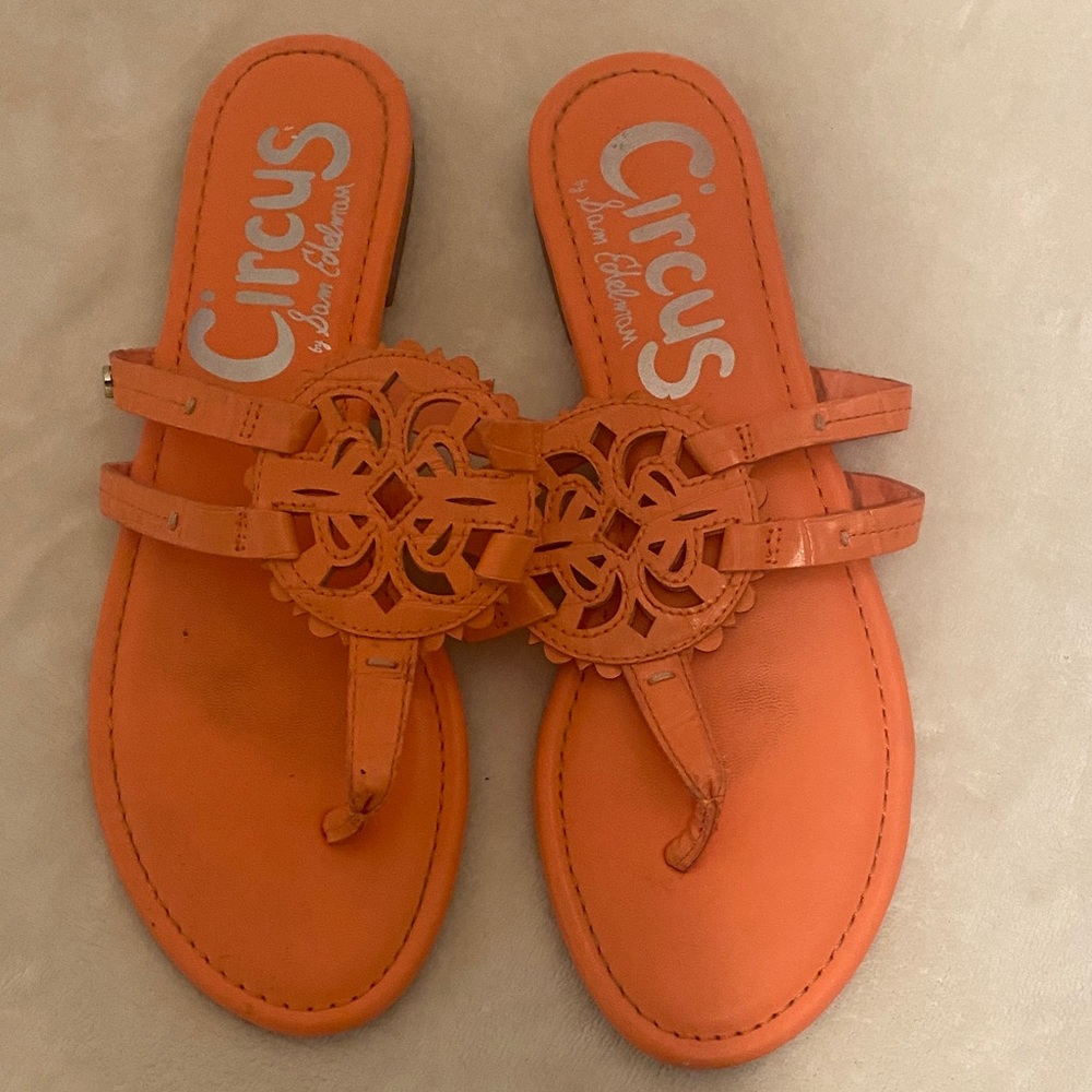 Circus by Sam Edelman Bright Orange Medallion Thong Sandals